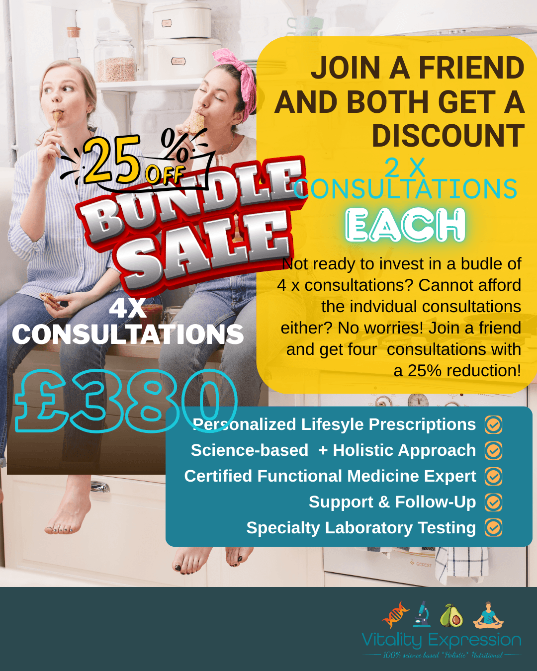 Join A Friend - 2 Consultations Each: 4 x Consultations Bundle